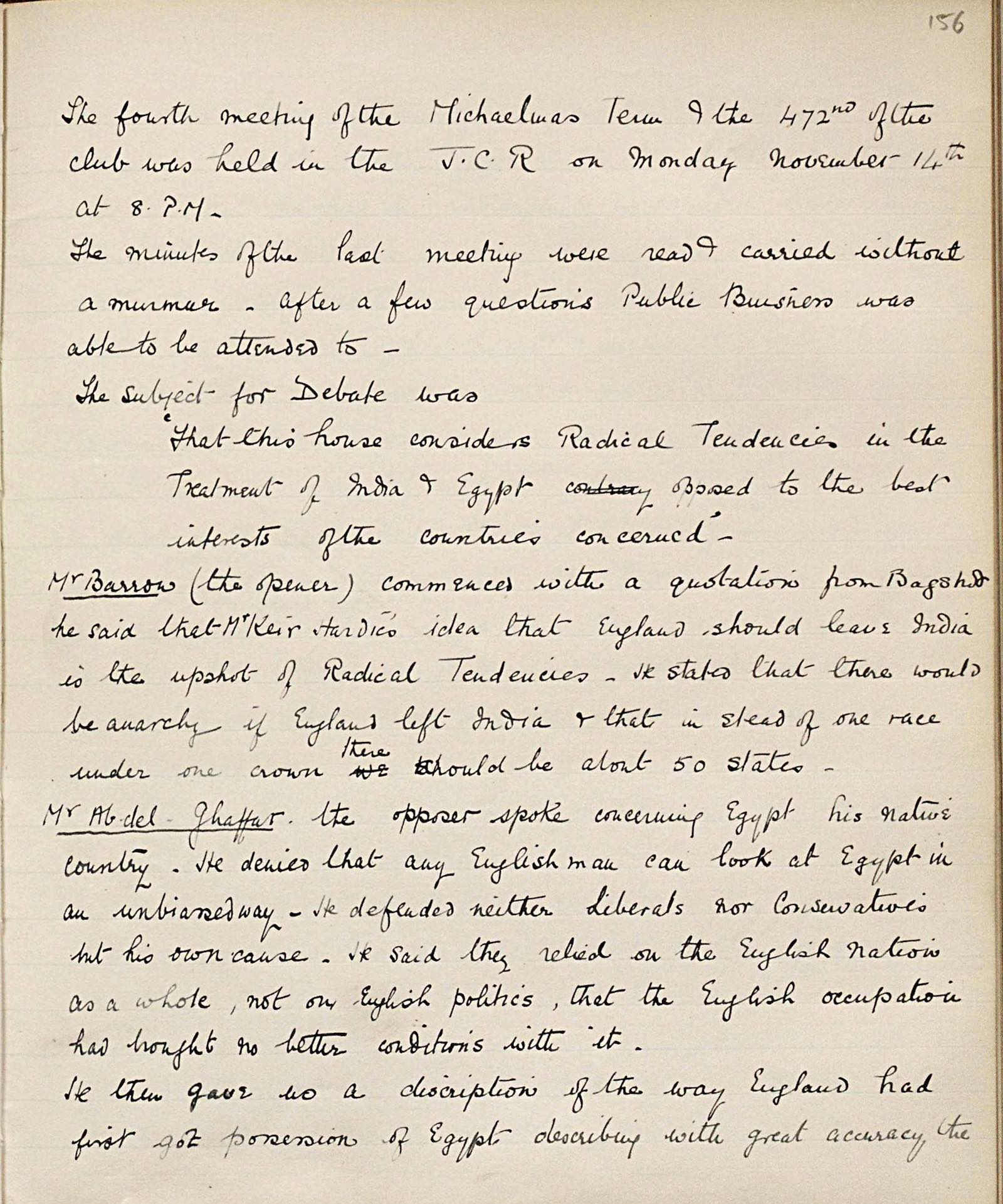 St John's College Minute Book