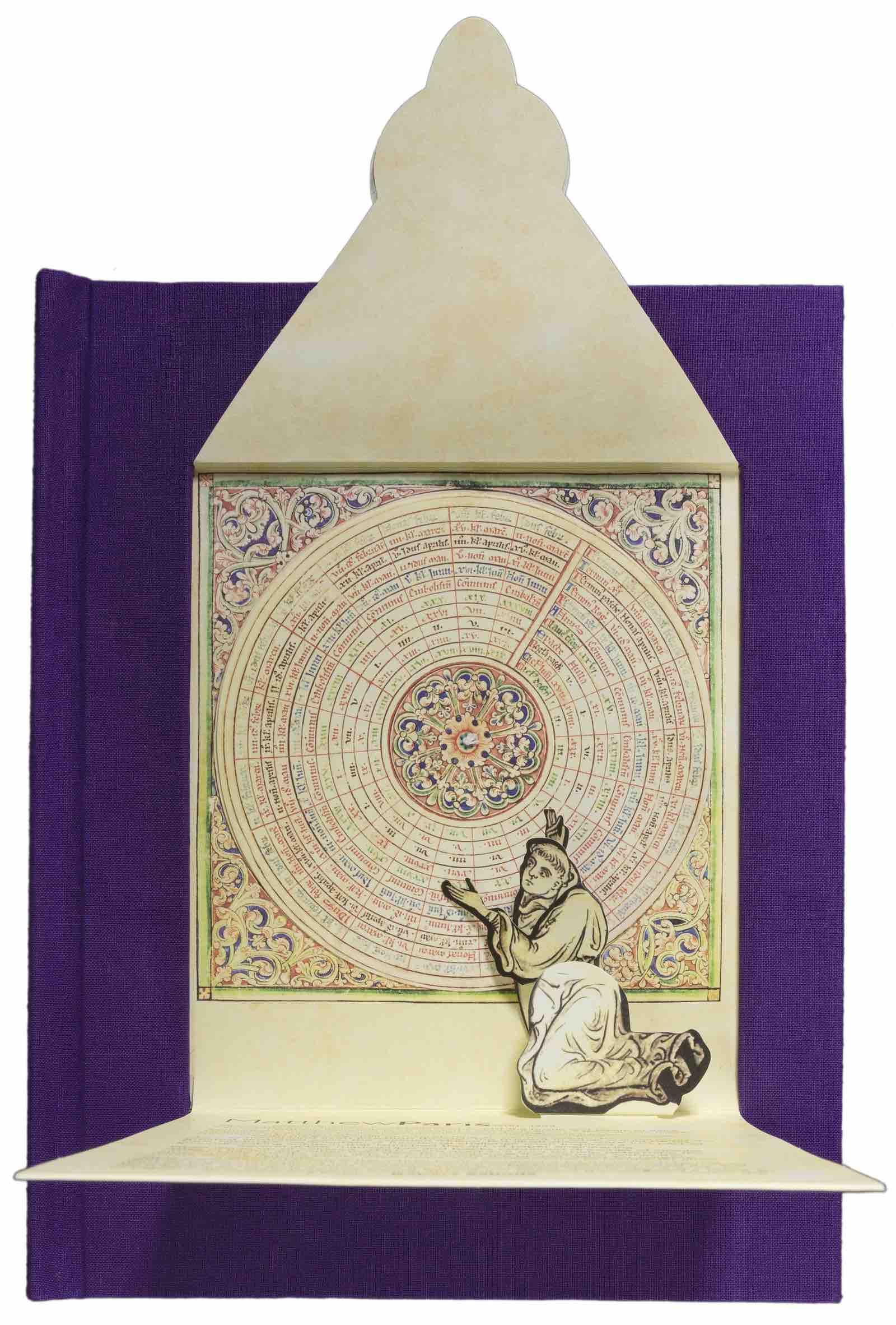 Robert Sabuda’s interpretation of a spinning calendar dial by Matthew Paris from 1250. Part of “A Celebration of Pop-Up and Movable Books,” published by the Movable Book Society in 2004.