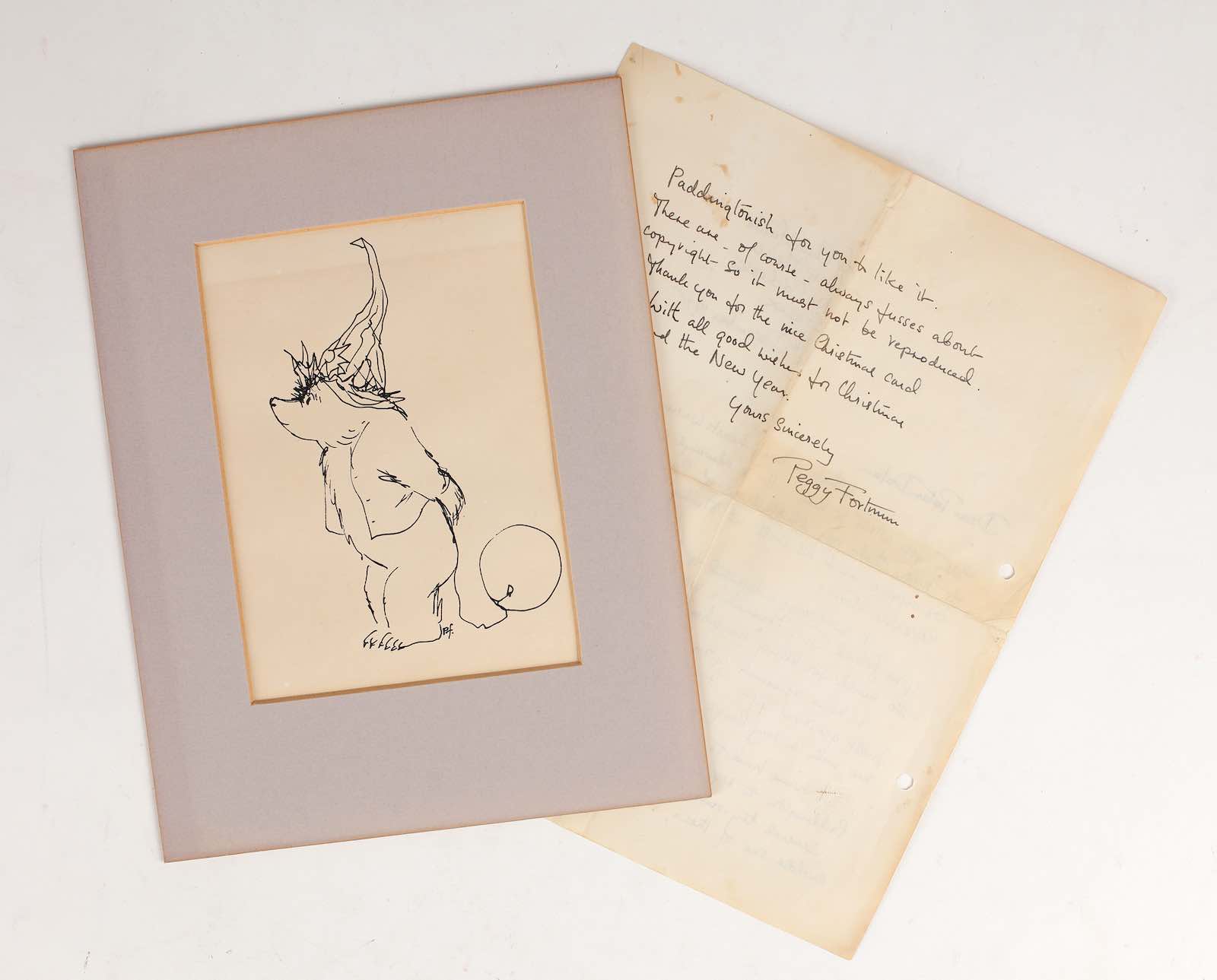 Drawing of Paddington Bear, Peggy Fortnum, from Paddington On Top (1974), Courtesy of Jonkers Rare Books (1).jpg