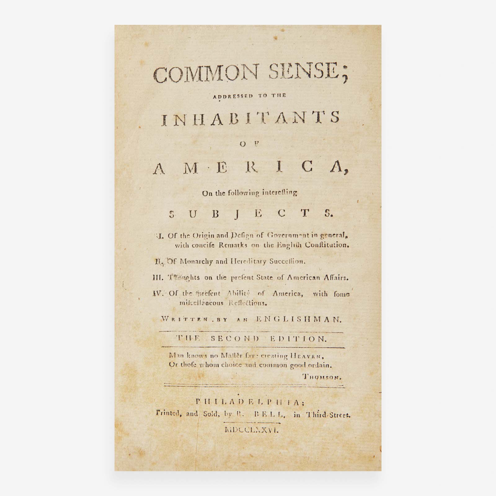 Thomas Paine’s Common Sense