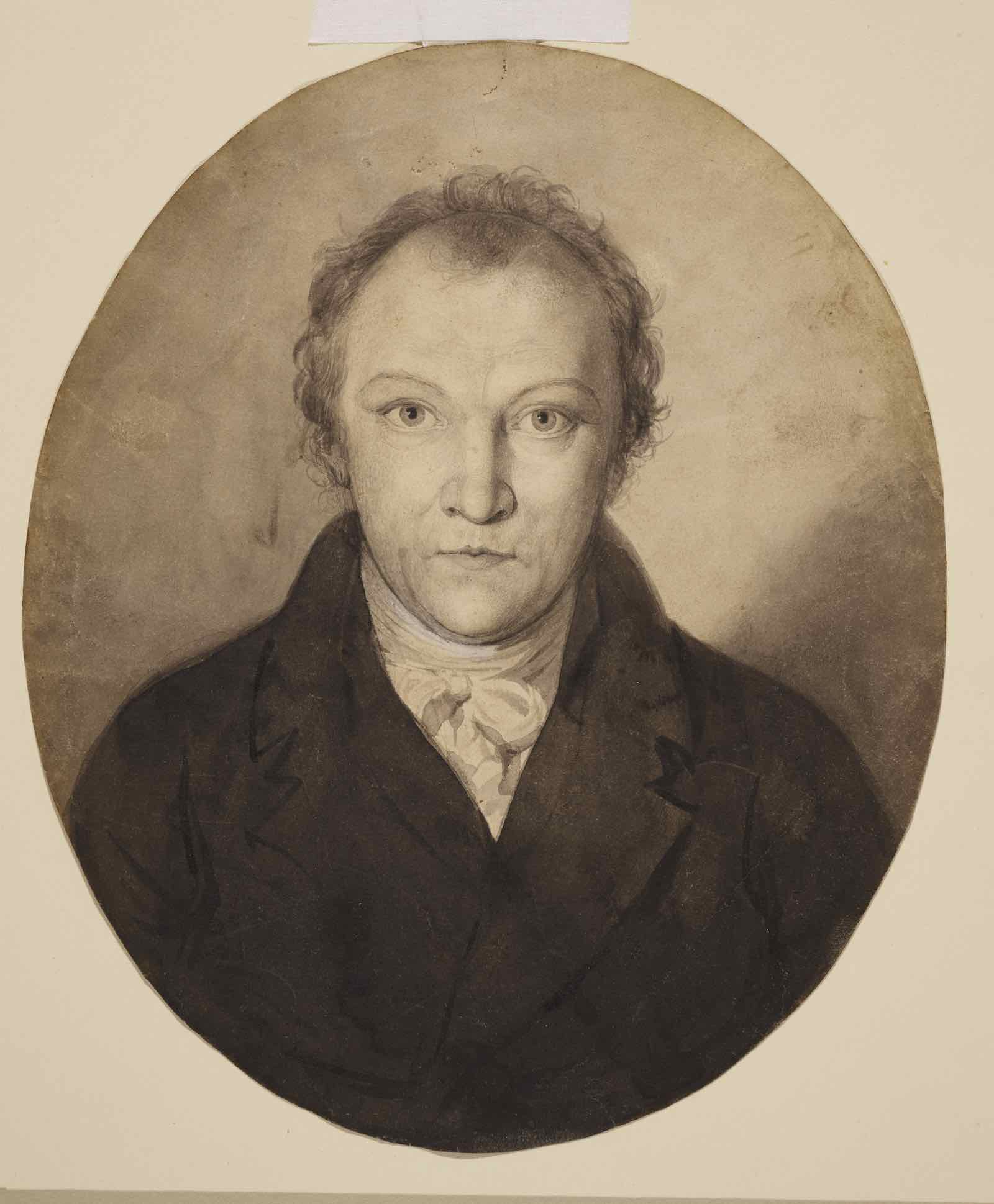 Self-Portrait, 1802–1804 William Blake. Graphite and gray wash with white heightening Collection of Robert N. Essick