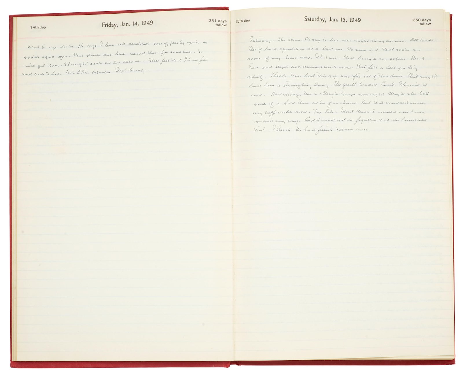 "I don't suppose anyone ever so hated a year" from Steinbeck's journal