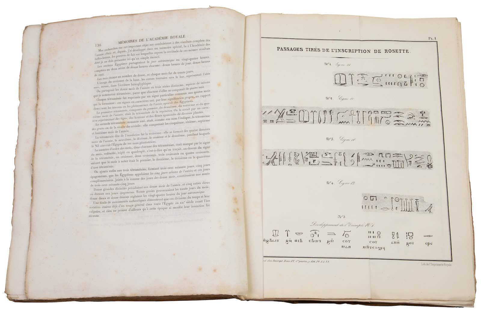 an 1842 study by French linguist Jean-François Champollion who in 1822 deciphered the Rosetta Stone’
