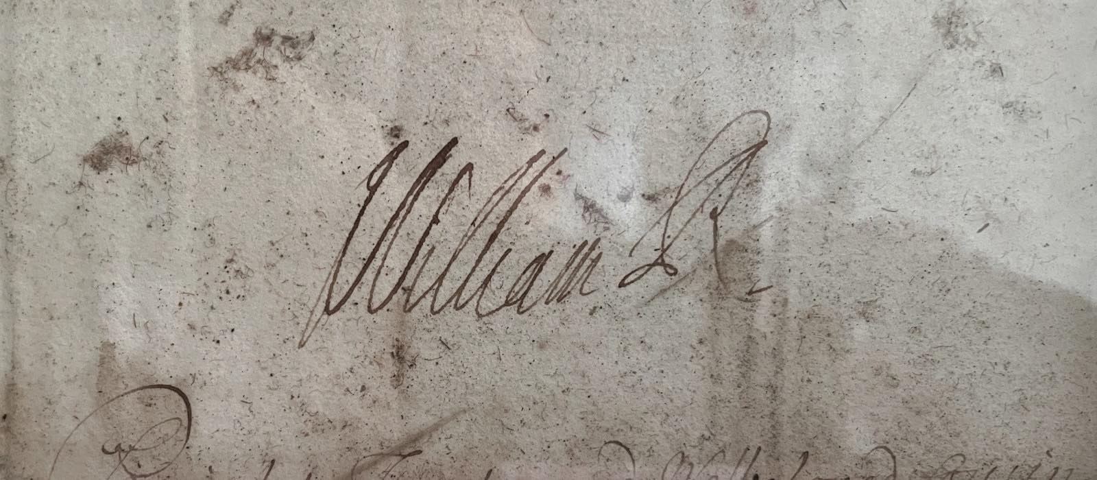 signed autograph letter by King William III of England
