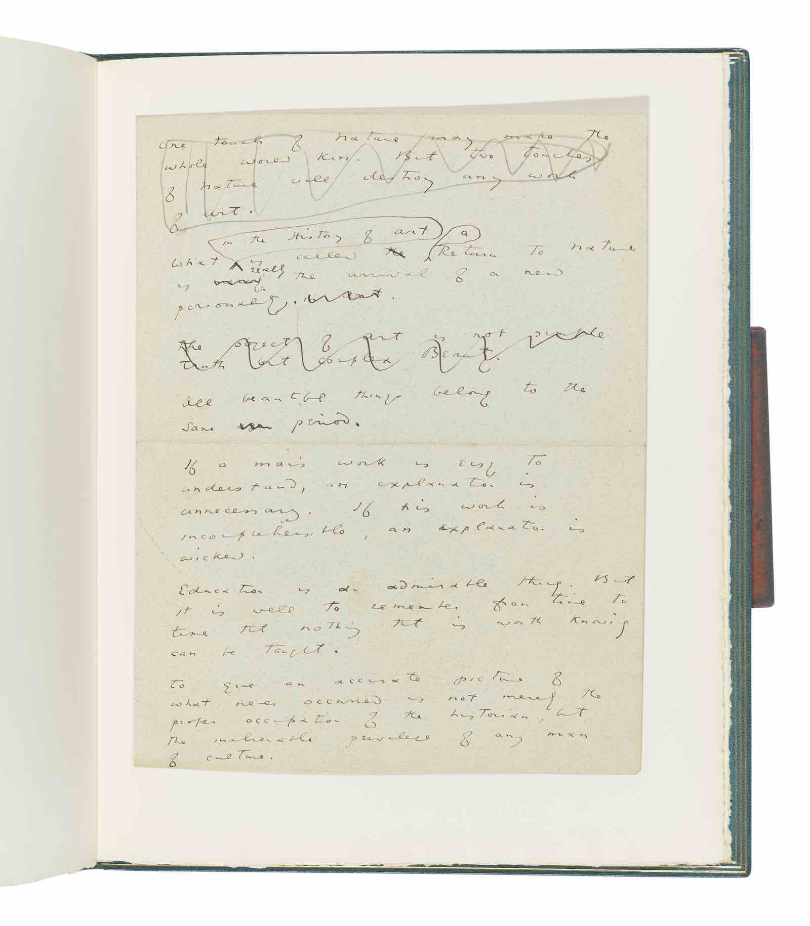 Wilde's autograph manuscripts drafts