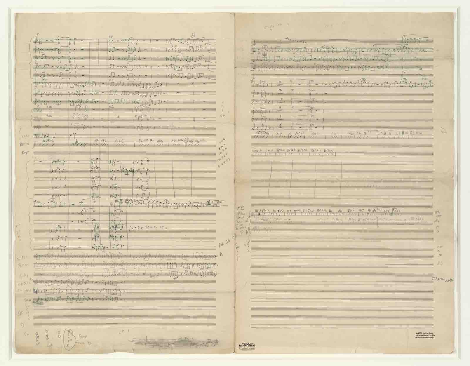 John Coltrane, fragments and drafts for incomplete compositions, ca. 1945–55