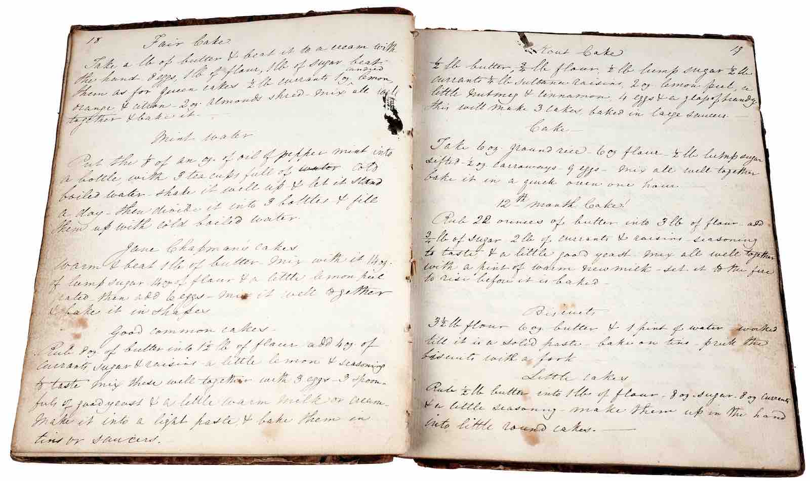 A manuscript cookery book