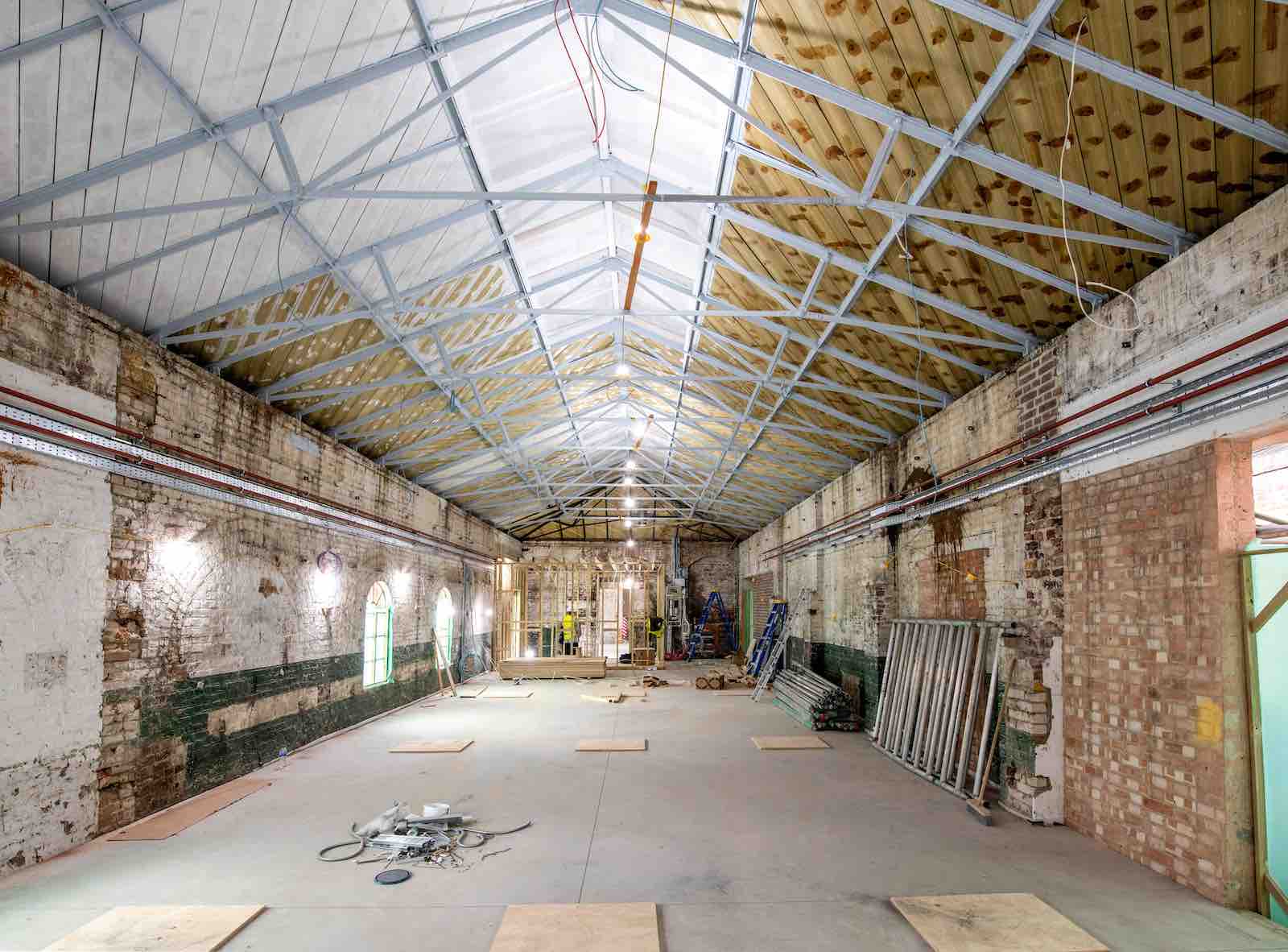 Interior of Coal Stores Gallery under renovation