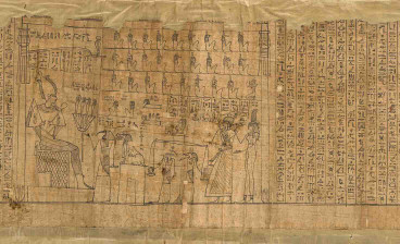 Papyrus of Pasherashakhet (detail), Egyptian, about 375–275 BCE, ink on papyrus