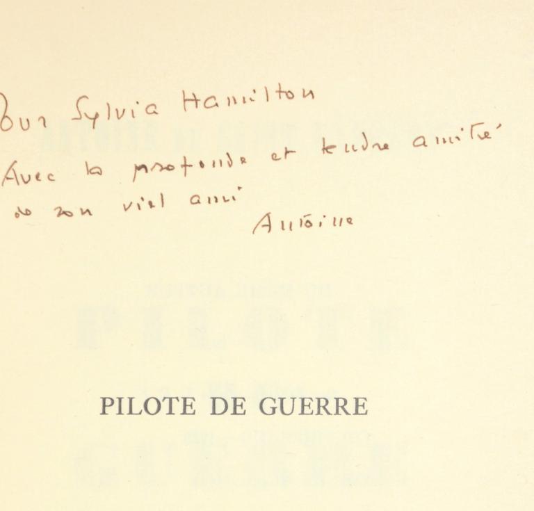 An inscribed first edition copy of Pilote de Guerre