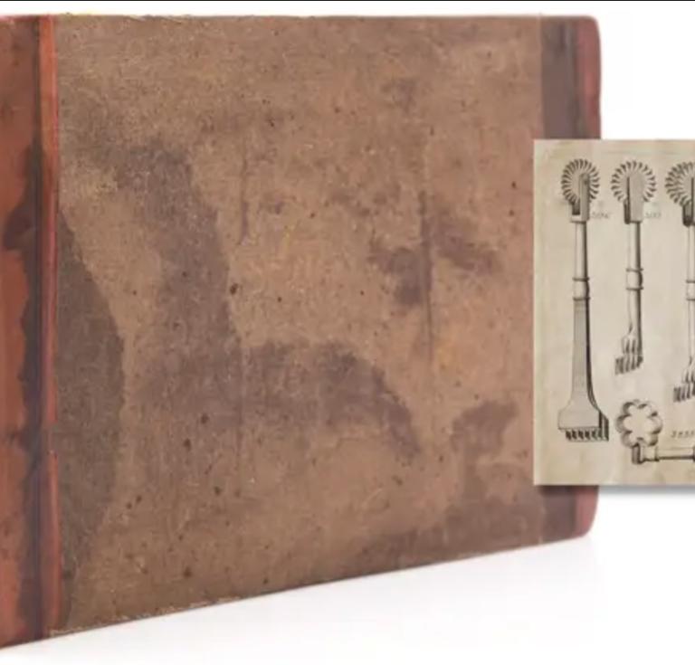 Engraved pattern book of cast brass furniture fittings and other hardware