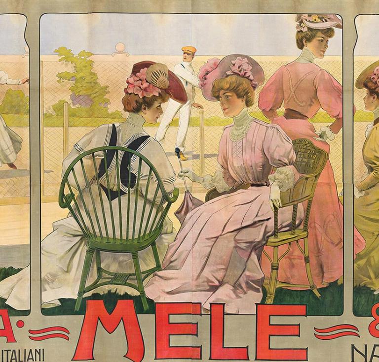 Leopoldo Metlicovitz billboard featuring tennis players