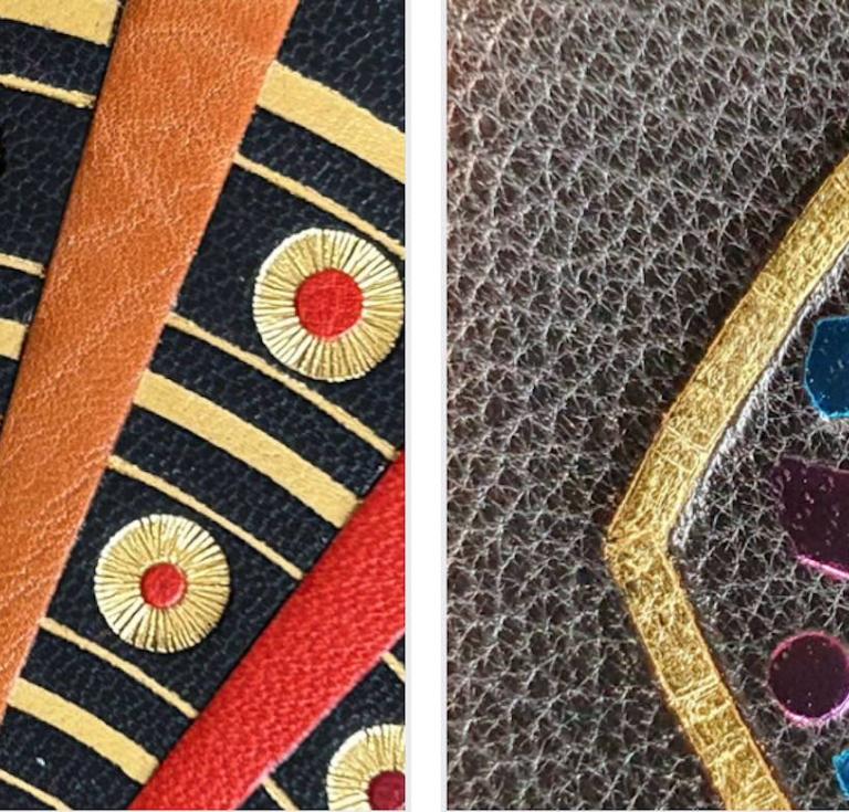  selection of work in progress images of the bindings that will on display as part of the Unique exhibition.