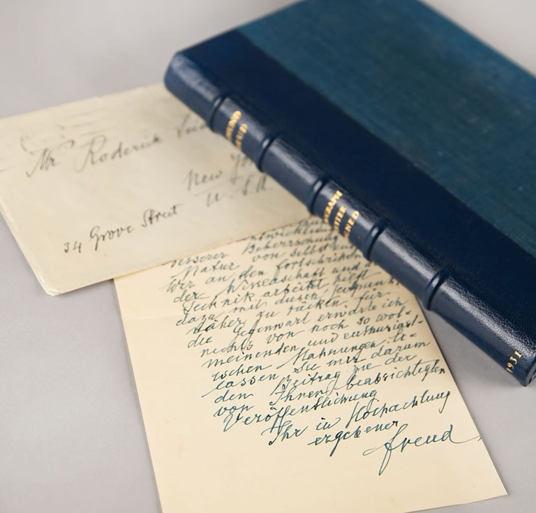 Sigmund Freud autograph signed letter: "I am a pacifist"