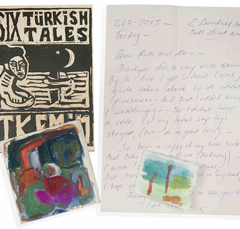 Tracey Emin's Six Turkish Tales with autographed letter to Ruth Fainlight and Alan Sillitoe